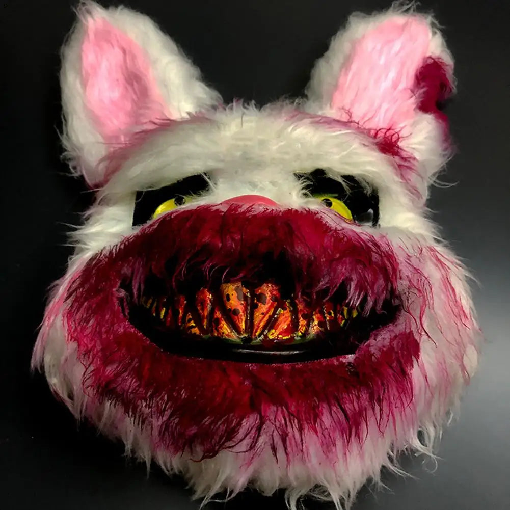 Bloody Plush Bunny Mask Halloween Ghost Festival Mask Realistic Bloody Rabbit Headgear Itaewon Class Prop Halloween Horror Mask