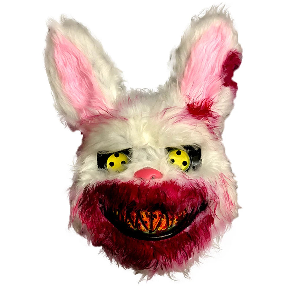 Bloody Plush Bunny Mask Halloween Ghost Festival Mask Realistic Bloody Rabbit Headgear Itaewon Class Prop Halloween Horror Mask