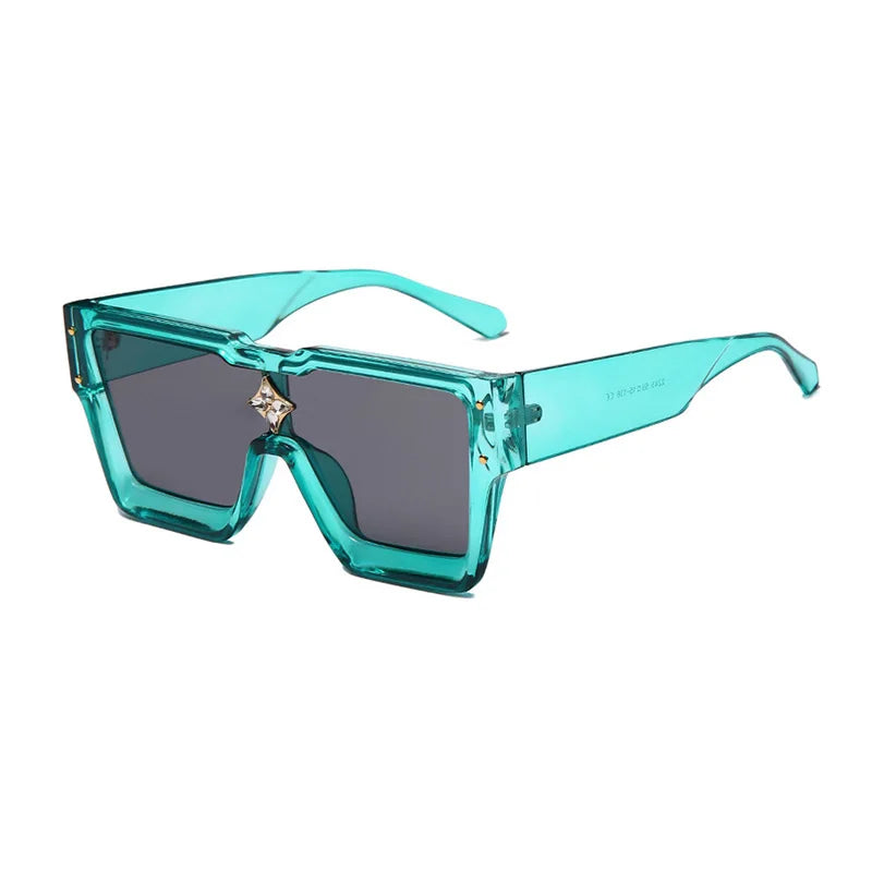 Luxury Crystal Oversized Women Square Sunglasses Trending Men Shades UV400