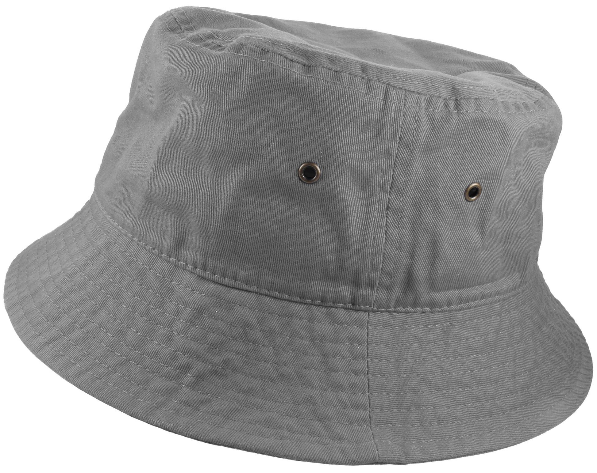 Bucket Hat 100% Cotton Packable Summer Travel Cap. Gray-S/M