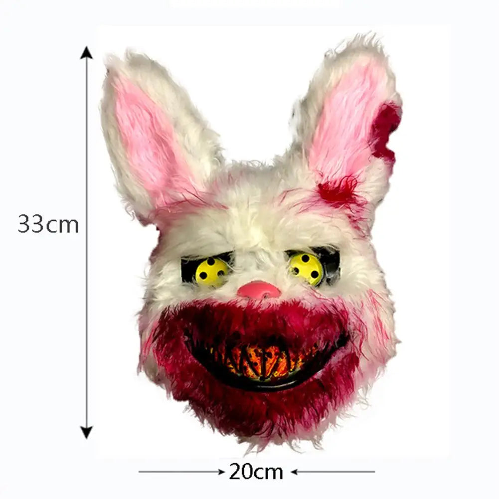 Bloody Plush Bunny Mask Halloween Ghost Festival Mask Realistic Bloody Rabbit Headgear Itaewon Class Prop Halloween Horror Mask