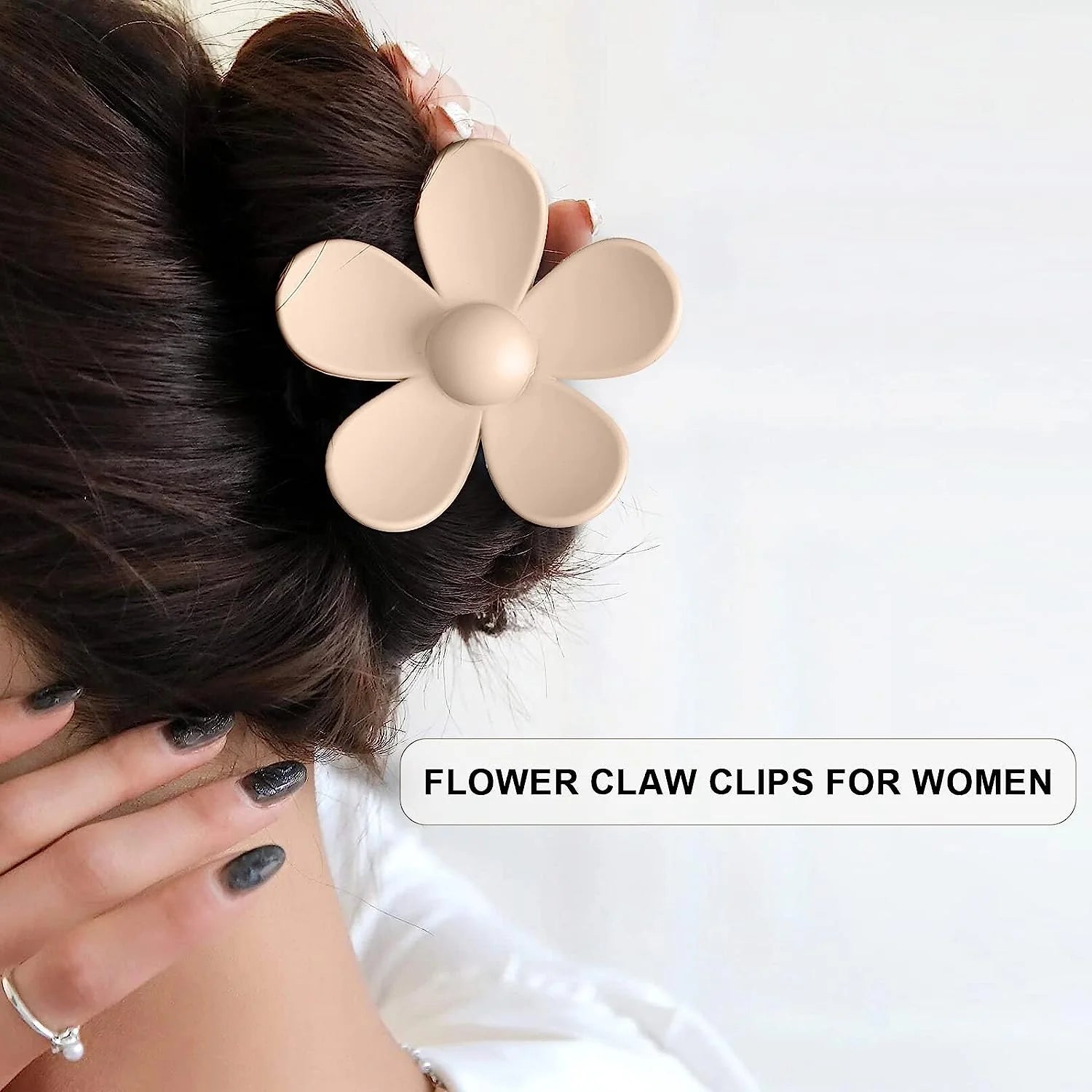 Flower Cute Hair Claw Clips - 4Pcs Flower Hair Clip Nonslip Strong Hold Hair 3 Inch Matte Small Flowers Claw Clips for Women and Girls